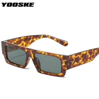 YOOSKE Мужские классические квадратные солнцезащитные очки Винтажные брендовые дизайнерские прямоугольные солнцезащитные очки для женщин Черные зеленые очки для женщин UV400