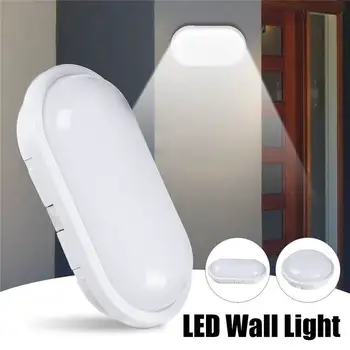  круглый / овальный светодиодный влагозащищенный потолочный светильник IP65 Водонепроницаемый светильник для ванной комнаты на открытом воздухе в саду и во дворе, 16 Вт 20 Вт современный настенный светильник