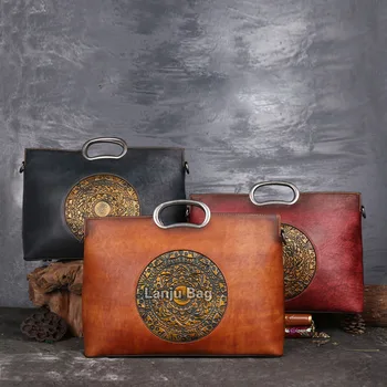 Модная металлическая сумка цветная, кожаная сумка для девочек в стиле ретро, сумка для ужина большой емкости, сумка-мессенджер оригинального дизайна, сумка-мессенджер
