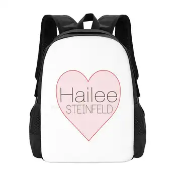 Хейли Стайнфелд Сердце Школьные сумки Дорожный рюкзак для ноутбука Хейли Стейнфелд Pitch Perfect Dando La Nota Большинство девушек голодают по любви