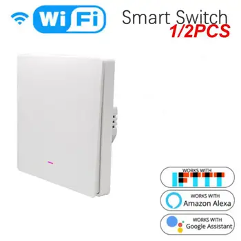  1 / 2 шт. Tuya WiFi Smart Button Выключатель света 1/2/3 Gang Smart Home Wall Switch Smart Life APP Работа с Alexa Home Voice