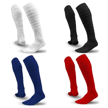 1Пара Футбольные носки Противоскользящие под ногами Спортивный американский футбол Удлиненные мягкие спортивные носки