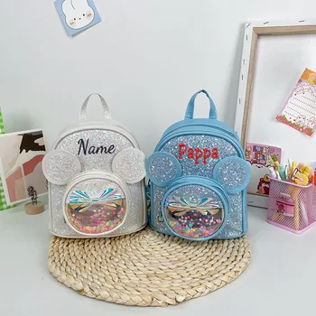 персонализированный вышитый детский рюкзак, модный детский рюкзак, индивидуальный подарочный пакет для детского сада с именем
