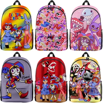 Аниме Удивительный цифровой цирк Школьная сумка для мальчиков и девочек Сумка для книг Забавный рюкзак Pomni Jax Высококачественный рюкзак для путешествий