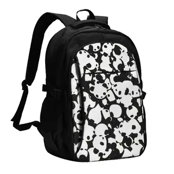 Panda Школьный рюкзак большой емкости Ноутбук Модный водонепроницаемый регулируемый спортивный рюкзак для путешествий