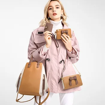Новый модный модный рюкзак модный простой плечевой сумка через плечо большой емкости набор из четырех частей сумки матери и дочери