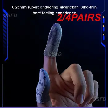 2/4 PAIRS Игровые перчатки для большого пальца Потнепроницаемые дышащие кончики пальцев Игровой палец Большой палец Рукав Противоскользящий 2 пары Игровой аксессуар