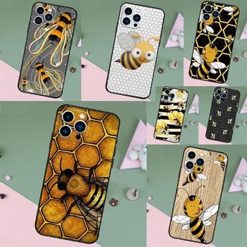 Bumble Bee Honeycomb Honey Задняя крышка для iPhone 12 13 Pro Mini 11 14 15 Pro Max XS X XR SE 2020 2022 7 8 Plus