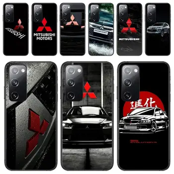 Mitsubishi Logo Черный чехол для телефона Роскошная мода для Samsung Galaxy S23 S21 S10 S30 S20 S22 S8 S9 S30 Pro Plus Ultra Fe TPU Чехол