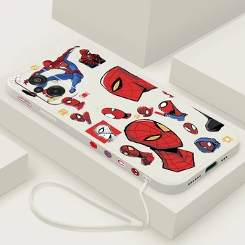 Marvel Cute Spider-Man для Xiaomi Redmi 12C 11A 10C 10X 9T 9C 9AT 9A 8A 7A A2 A1 Plus Prime Liquid Левый веревочный чехол для телефона