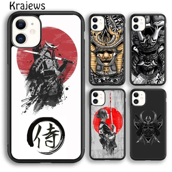 Krajews Japan Samurai Helmet Soft Phone Чехол для iPhone 15 SE2020 14 6 7 8 plus XR XS 11 12 13 pro max Plus coque Fundas