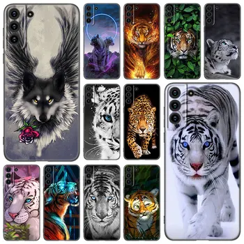 Animal Tiger Чехол для телефона Samsung Galaxy S21 S20 FE S22 Ultra S10 Lite S9 S8 Plus S7 Edge S10E Мягкая черная крышка из ТПУ
