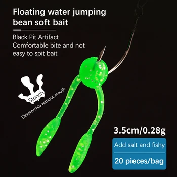 20 Удилища, загруженные 3,3-сантиметровой плавающей подводной приманкой для подводных вод, биомиметической мягкой приманкой с черной косточкой и рыбной приманкой TPE
