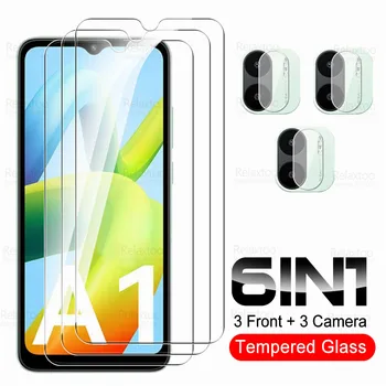Для Redmi A1 Glass 6in1 Камера Закаленное стекло Для Xiaomi Redme Redmy A 1 1A RedmiA1 4G Защитная пленка для экрана Защитная пленка