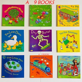 9 книг в комплекте классическая английская книга с картинками, детская игра, детские народные стишки, песенник, детский ребенок, книга для раннего образования, игрушка