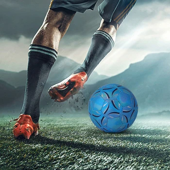 Светящийся футбольный мяч размером 4/5 Флуоресцентный отражающий футбольный мяч PU Противоскользящий светящийся футбольный мяч для ночных спортивных тренировок