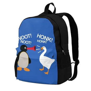 Noot Noot Honk Honk Рюкзаки Noot Rabby Pingu Meme Funny Stop Motion Дышащий прохладный рюкзак из полиэстера Фитнес Подростковые сумки