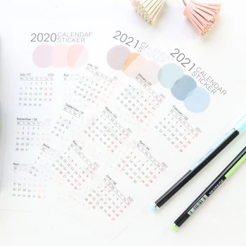 Domikee 2020-2021 год календарь полупрозрачная бумажная наклейка для ежедневника планировщик офис школа цвет ежемесячная наклейка наклейка канцелярские принадлежности