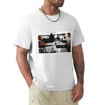 хлопковая черная футболка для мужчин Жара : Футболка со сценой в кофейне Футболка короткая футболка футболки с о-образным вырезом для мужчин футболки с графическим рисунком