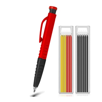 Механические столярные карандаши Строительные карандаши со встроенной точилкой + 12 стержней для столярной деревообработки