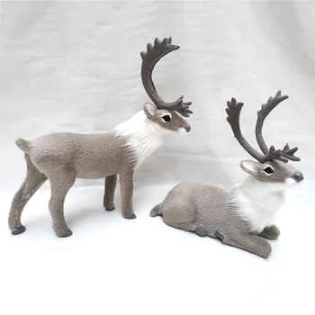 Креативные украшения для дикого оленя Белое Рождество Симулятор Северного Оленя Украшения Для Торгового Центра Пластик Искусственный Мех Топперы Торт Игрушки