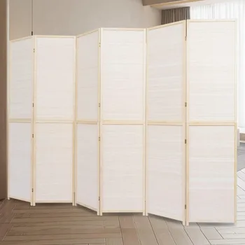  Комнатный разделитель Портативная отдельно стоящая настенная перегородка для комнаты Бамбуковая сетка Тканая дизайнерская перегородка 6 футов Складной экран конфиденциальности