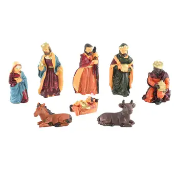 8 шт. Религиозный рождественский вертеп Ремесла Красочное настольное украшение