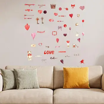 Наклейки на стену ко Дню святого Валентина Наклейки на стену в форме сердца Наклейки на стену Bear Crown Love для детской комнаты Украшение детской комнаты для детского сада