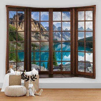 3D окно декорации украшение гобелен хиппи стена богемный стиль украшение гобелен спальня общежитие стена гобелены