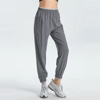 Высокая талия дышащая и быстросохнущая эластичная лента ноги и ступни LuluLemonS брюки для фитнеса женские штаны для йоги