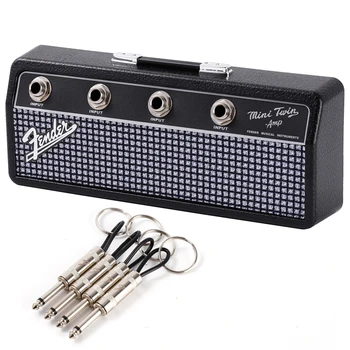 Fender Blues Music Key Storage Jack Rack Держатель для ключей Cool Гитара Настенный держатель для ключей Винтажный усилитель Украшение дома Подарок