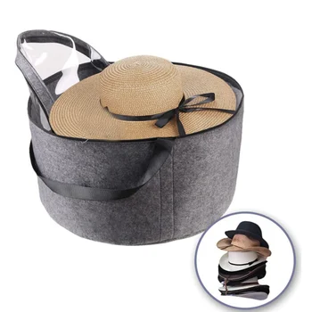 Шляпная коробка Складная пыленепроницаемая сумка для хранения шляп большой емкости с видимым окном для мужчин и женщин Шляпа Путешествие Дом Общежитие Корзины для хранения