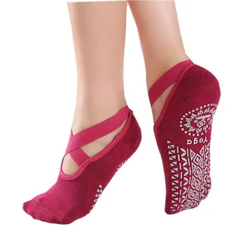 Женские спортивные носки для йоги Противоскользящая повязка Спортивные женские носки для девочек Балетные носки Танцевальные дышащие носки Тапочки 4 цвета