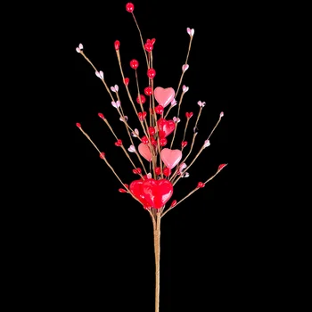 Подарки на День святого Валентина Искусственные стебли цветов из красных ягод Ягоды в форме сердца День святого Валентина День матери Свадьба Предложение букета