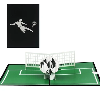 Футбол Футбол 3D Всплывающие Поздравительные Открытки Бумажные Открытки День Рождения Свадьба Новый год