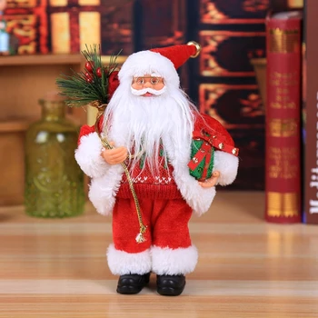 Рождественская плюшевая фигурка Санта-Клауса, стоящая для украшения куклы Рождественский домашний декор