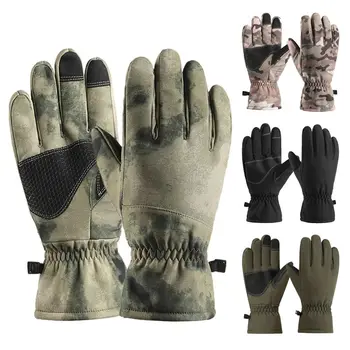 Утолщающие противоскользящие лыжные перчатки Womem Мужские водонепроницаемые камуфляжные перчатки с сенсорным экраном Зимние теплые ветрозащитные мужские спортивные перчатки