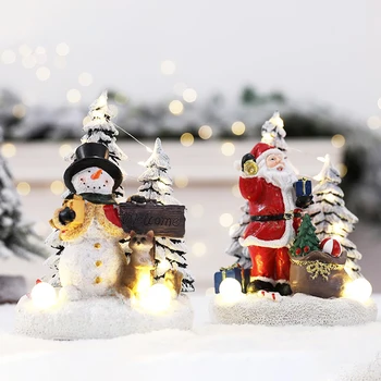 Творчество Санта Клаусы Орнамент Светящиеся Модные Рождественские Темы Произведения Искусства Для Гостиной