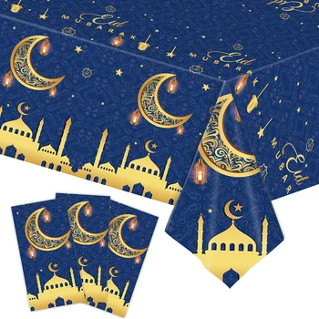 Рамадан Карим EID Мубарак Луна Скатерть Скатерть на 2024 год Исламская мусульманская вечеринка Декор Ид аль-Адха Подарки Счастливый Ид аль-Фитр