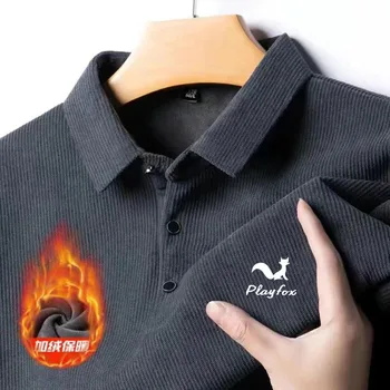 Гольф мужская осень и зима 2023 новый минималистичный деловой свободный повседневный теплый топ-рубашка POLO