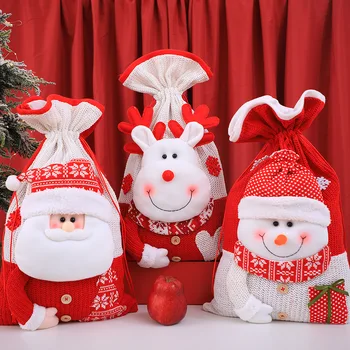2024 Рождественский подарочный пакет Большой пожилой снеговик Детский сад Упаковка Подарочная сумка Конфетный мешок Рождественские украшения Принадлежности