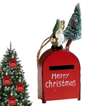 Рождественский почтовый ящик Санта-Клаус Безликие гномы Металлический чехол для хранения подарочных карт Сувениры Ретро Подарочный чехол для хранения