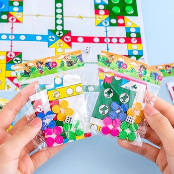  Настольные игрушки Водонепроницаемый Ludo Прочная пластиковая настольная игра Многопользовательская игра для мозга Маленькая и портативная сумка Opp Детские игрушки Легко играть