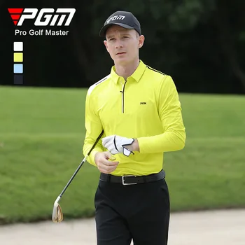 PGM Новая одежда для гольфа Мужская футболка с длинным рукавом Влагоотводящая ветрозащитная теплая спортивная мужская одежда для гольфа