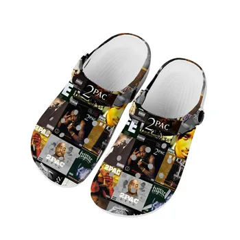 Rap 2Pac Tupac All Eyez on Me Home Clogs Custom Water Shoes Мужская женская обувь для подростков 3D-печать Сад Сабо Пляж Дыра Тапочки