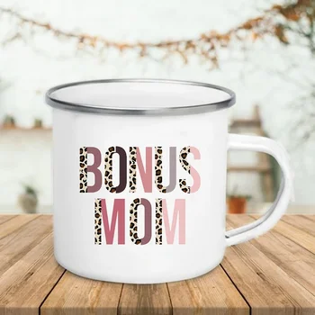 Лучший бонус для мамы когда-либо печатать эмалированные кружки, креативные кофейные чашки, напитки, десерт, завтрак, молочная кружка, ручка, посуда на день матери, подарки на день матери