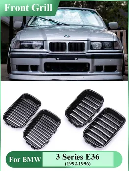 Решетка радиатора для BMW 3 серии E36 1992-1996 Двойная линия Интерьер Черный Передний Активный Верхний Почечный Бампер Радиатор Радиатор Решетки