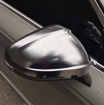Крышка зеркала заднего вида для Audi A4 B9 2017 без боковой полосы движения Серебристый автомобиль Экстерьер Задний вид Крышка Замена Клипса на оболочке