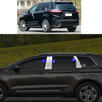 Наклейка для стайлинга автомобиля, украшение, стойка, окно, средняя полоса, отделка, рамка, запчасти для Ford EDGE 2015, 2016, 2017, 2018, 2019, 2020, 2021