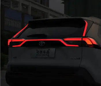  светодиодный сквозной хвост багажника для Toyota RAV4 2020 2021 2022 Растяжка заднего фонаря через светодиодный свет ширины указателя поворота
